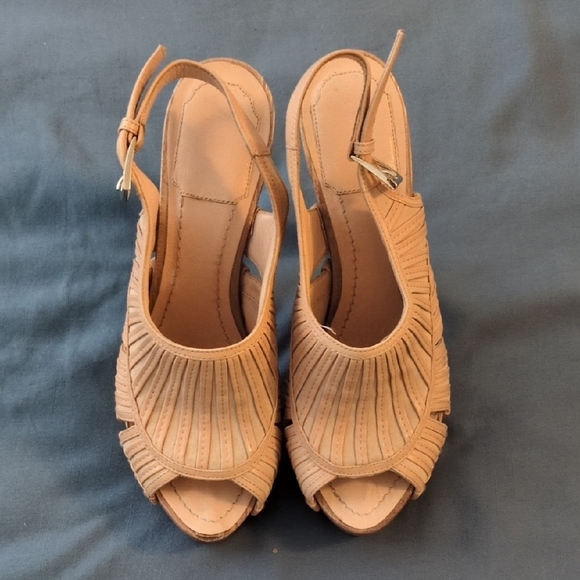 Christian Dior Woven Leather & Wood Platform High Heel Sandals Shoe - Picture 7 of 7